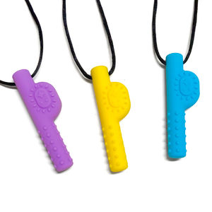 Collier à mâcher en silicone de qualité alimentaire sans BPA en forme de P avec chaîne en corde, jouet sensoriel pour bébé, pendentif pour enfants - Product Image 2