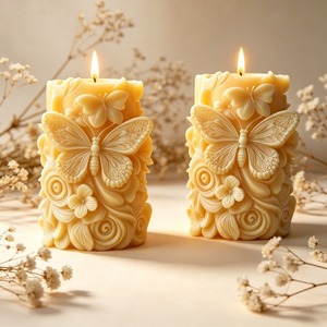 Butterfly Flower DIY <b>Candle</b> Making <b>Mold</b> Silicone <b>Candle</b> <b>Mold</b> Carved Floral Column <b>Mold</b> for Handmade Craft - Product Image 1