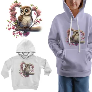 New Sakura Tree Owl Iron On Transfer For Children Clothing Cute Owl Dtf Transfers Ready To Press Heat Transfer Printing
