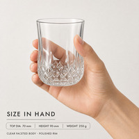 Verre à whisky en cristal taillé au diamant 210 ml sans plomb 250 g, vente en gros, fond épais, qualité hôtelière, pour bar