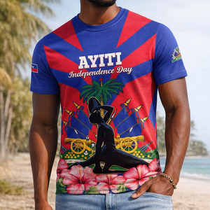 T-Shirt haizi giorno dell'indipendenza <span class=keywords><strong>la</strong></span> prima repubblica <span class=keywords><strong>nera</strong></span> dal 1804 popolo haitiano orgoglio giorno dell'indipendenza per gli uomini - Product Image 1