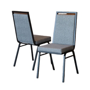 Mobilier de bureau moderne chaise empilable mariage Banquet conférence tissu tapissier métal salle à manger chaise d'hôtel - Product Image 5