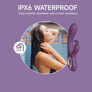 ไวเบรเตอร์กระต่ายแบบชาร์จได้ ทำจากซิลิโคน สำหรับผู้หญิง กระตุ้นจุดจี คลิตอริส นวดได้สองจุด ของเล่นทางเพศสำหรับผู้หญิง - Product Image 6