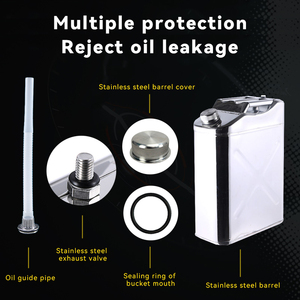 <span class=keywords><strong>Bidon</strong></span> en acier inoxydable 304 de 20 litres pour huile de cuisson, <span class=keywords><strong>essence</strong></span>, diesel, eau - Product Image 2