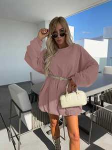 European and American 2025 Autumn New Women's Sexy Casual Solid Front Logo A-line Short Skirt Shoulder Strap <strong>Dress</strong> - Product Image 4