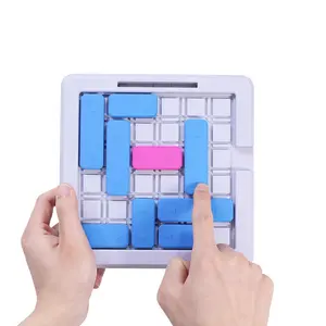 Newest style plastic puzzle game challenge brain game sliding parking puzzle for kids