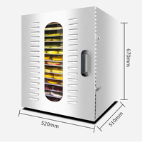 Commerciële Elektrische Vruchten Voedsel Dehydrator Machine Rvs Drogen Mango Banaan Citrus Druif Vis Vlees Droger Machines