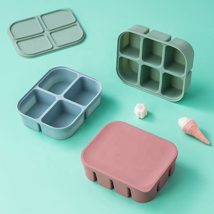 Chất Lượng Cao <span class=keywords><strong>Silicone</strong></span> Sáu Lưới <span class=keywords><strong>Ice</strong></span> Cube Khay <span class=keywords><strong>Silicone</strong></span> Bé Thực Phẩm Tủ Đông Lưu Trữ Hộp Trẻ Mới Biết Đi Snack <span class=keywords><strong>Container</strong></span> Với Nắp - Product Image 4