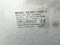 Inversor de Frecuencia Vectorial NZ200T 110GY 380V 37KW Trifásico para PLC