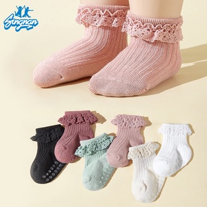 Calzini Primaverili per Bambini OEM, Nuovi, in Pizzo, Stile Principessa, 3D, Carini, in Cotone Lavorato a Maglia, Antibatterici, <span class=keywords><strong>Antiscivolo</strong></span>, Alta Qualità - Product Image 1