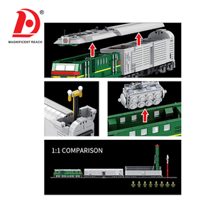 Ensemble de construction de train militaire avec missile, locomotive de transport, station et rails, jouet en briques avec <span class=keywords><strong>soldat</strong></span>, idéal pour un cadeau - Product Image 4