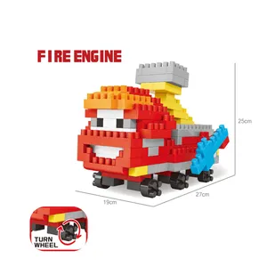 6 kinds plastic engineer truck rotatable block set for kids building bricks toys
