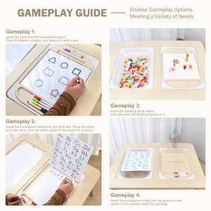 Muebles Montessori Mesa Sensorial Creativa de Madera para Niños con Contenedores Mesa para Guardar Juguetes Mesa de Juego para Arena y Agua con Caja - Product Image 5