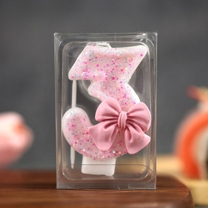 Candela digitale creativa-candela di compleanno del nodo della farfalla rosa della giovane ragazza-candela della novità di celebrazione di anniversario di compleanno 0-9 - Product Image 3