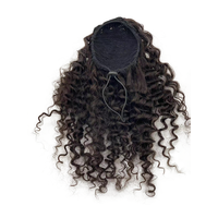 10 12 14 pouces indien Remy cheveux queue de cheval Extensions Double dessiné bouclés cordon poney queues