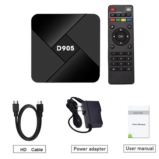 D905 Portable TV Box Android TV Quad Core 8GB RAM WiFi Amlogic S905 4K Smart for Box Smart Home Set Top Receiver