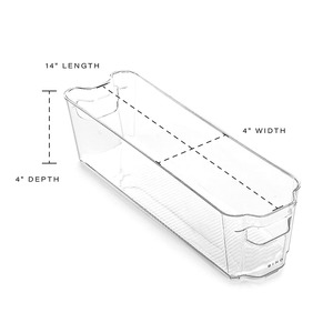 Hẹp Stackable Lưu Trữ <span class=keywords><strong>Container</strong></span> Dài Rõ Ràng Tủ Đông Tủ Lạnh Organizer Thùng Nhựa Lưu Trữ Thùng - Product Image 2