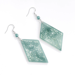 S925 <b>Silver</b> <b>Stud</b> <b>Earrings</b> with Natural A-Grade Jade Blue Ice-Grade Jade Classic Style Women's Wedding Forever Star - Product Image 3
