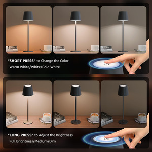 High-End Wrought Iron <b>Table</b> Lamp Rechargeable Small Night <b>Light</b> for Reading Custom Packing Dimension for Room Use - Product Image 3