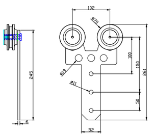 Wekis thép carbon trượt Barn Door con lăn phần cứng hệ thống trang trí nội thất treo cửa trượt phần cứng - Product Image 3