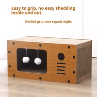 Grande griffoire moderne pour chat en carton et bois, multi-niveaux, écologique, pliable, maison pour chat résistante à l'usure, non-déchirable, thème Noël