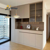 Meuble de présentation minimaliste au design moderne, idéal pour la mise en place et la décoration dans les salons et salles à manger