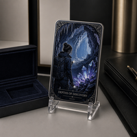 Carte de collection personnalisée en métal, série Crystal Cavern, impression HD, souvenir, cadeau, vente en gros, usine OEM ODM
