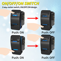 Interrupteur à bascule marin 12V 7 broches DPDT ON-OFF-ON 3 voies étanche avec LED bleue pour bateau UTV