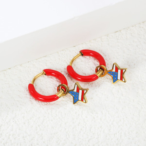 Boucles d'oreilles pendantes en alliage de zinc, motif papillon, lapin, étoile, pour filles, cadeau, bijoux tendance - Product Image 3