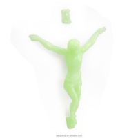 Figurine de Jésus lumineuse en plastique de 14 cm, croix INRI, décoration murale religieuse, crucifix, bijoux, pendentifs religieux plaqués, breloques