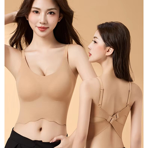 223 # nuovo bottone incrociato invisibile bellissimo reggiseno senza segni sul retro comodo che raccoglie il seno senza cerchio in acciaio avvolge il reggiseno da donna - Product Image 1