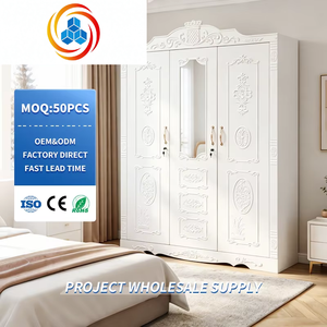 Steel Embossed Freestanding Modern Bedroom Wardrobe ISO CE Certified Customized Knocked-down Structure Large Capacity Factory - Product Image 1