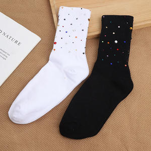 Chaussettes Fantaisie pour <span class=keywords><strong>Femme</strong></span> 100% Coton Personnalisées, Adorables, Amusantes, à Strass et Paillettes - Product Image 2