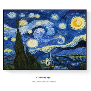 Pintura de Diamantes 5D, Clásica, Cielo Estrellado de Van Gogh, Hecha a Mano, Creativa, DIY, Arte Personal, Decoración para Sala de Estar o Dormitorio, Paisaje - Product Image 1
