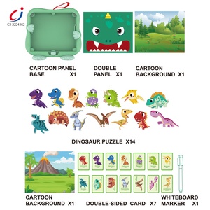 Chengji 2 In 1 Puzzel Speelgoed Dinosaurus Tekenen Magnetisch Bord Spelen Kinderen Plastic Magnetische Creativiteit Tekentafel Voor Kinderen - Product Image 4