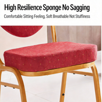 Chaise de banquet professionnelle empilable en métal robuste - Chaise de salle à manger moderne rembourrée en tissu avec patins de protection pour usage commercial