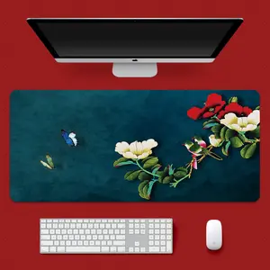 高品质电脑鼠标垫，橡胶鼠标垫800*300 * 3毫米中式中式-别致桌垫键盘垫