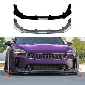 Lèvre de spoiler avant Amp-Z pour Kia Stinger GT 2018-2023, finition noire piano, texture carbone, finition mate - Product Image 1