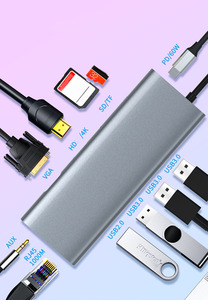 11 En <span class=keywords><strong>1</strong></span> Tipo C Hub Rj45 Pd <span class=keywords><strong>Sd</strong></span> Tf lectura de tarjeta Usbc Hub teléfono acoplamiento Ethernet C Usb tipo C Hub - Product Image 4