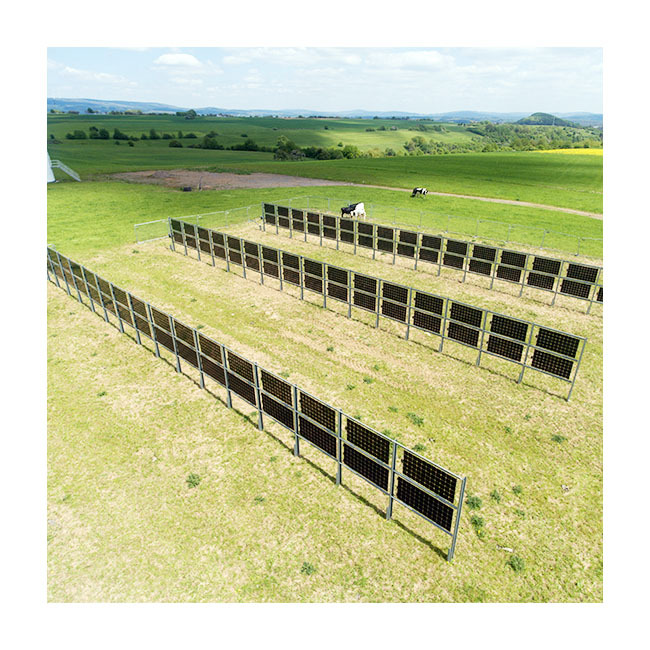 AS Solar Fence Vertical Bifacial Structure Solar Ground Pv Mounting Systems for Open Ground Agriculture or Agricultural Farmland · image 3