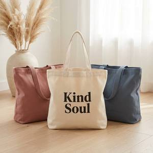 Bolsas de Compras de Lona con Logotipo Impreso Personalizado, Bolsas de Mano de Lona de Algodón Reciclado ECO Resistentes para Publicidad, Promoción y Regalos - Product Image 1