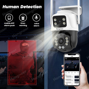 Caméra de sécurité extérieure intelligente WiFi Hongnaer 8MP 4K PTZ, double objectif 360°, application <span class=keywords><strong>ICSee</strong></span>, caméra IP WiFi CCTV sans fil - Product Image 4