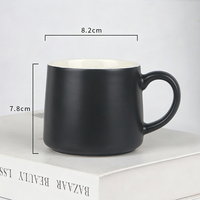 Tasses à café en céramique personnalisées avec logo, grande capacité, poignée confortable, finition mate, pour restaurant, en porcelaine, noir brillant, gris, tasse à boire