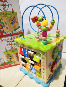 Jouet en bois pour enfants, boîte à trésors multifonctionnelle avec perles rondes, cube en bois pour le développement de l'intelligence des enfants, jouet éducatif pour enfant - Product Image 4