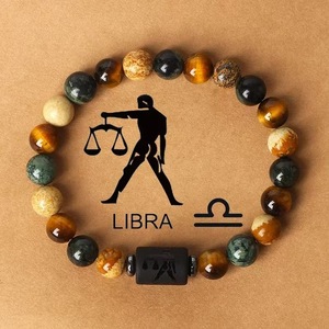 Brazalete de Cristal y Diamantes de Imitación con Diseño de Ojo de Tigre y los Doce Signos del Zodiaco, Estilo Bohemio Ortodoxo, Superventas - Product Image 6
