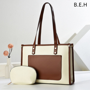 Bolso Tote An Ru Shi para Mujer, Gran Capacidad, Cuero Negro, Bolso de Hombro, Uso Diario Informal, Verano 2025 - Product Image 2
