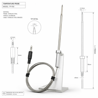 ODM OEM Meat Probe 950mm SUS304 Stainless Steel NTC Thermistor Temperature Sensor 4066 1% Accuracy -50~350 High Precision