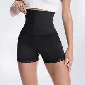 Women's High Waist Slimming Tummy Control Elastic Bandage Wrap Belt Butt Shapewear Adjustable Body Shaper Lace Decoration