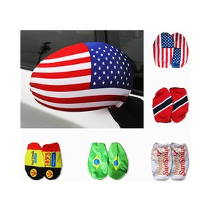 도매 공장 재고 축구 게임 2026 최고 32 국가 탄성 스판덱스 자동차 거울 커버 깃발 - Product Image 1