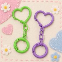 Porte-clés Cœur Couleur Bonbon avec Fermoir à Pression et Anneau à Ressort pour Noël, Cadeau Femme, Accessoires DIY, Breloque de Sac